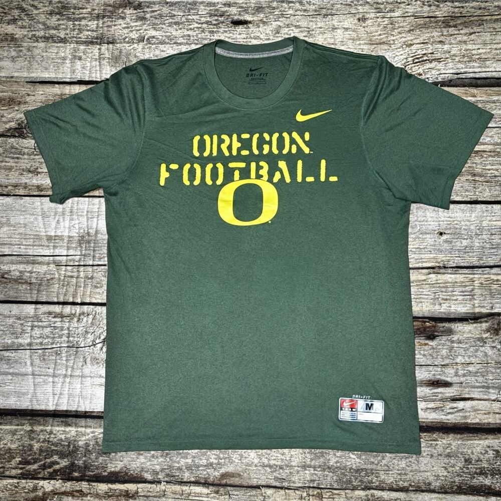 Nike Men's Dri-Fit Oregon Ducks Football T-Shirt Logo Size Medium Green - Picture 1 of 8